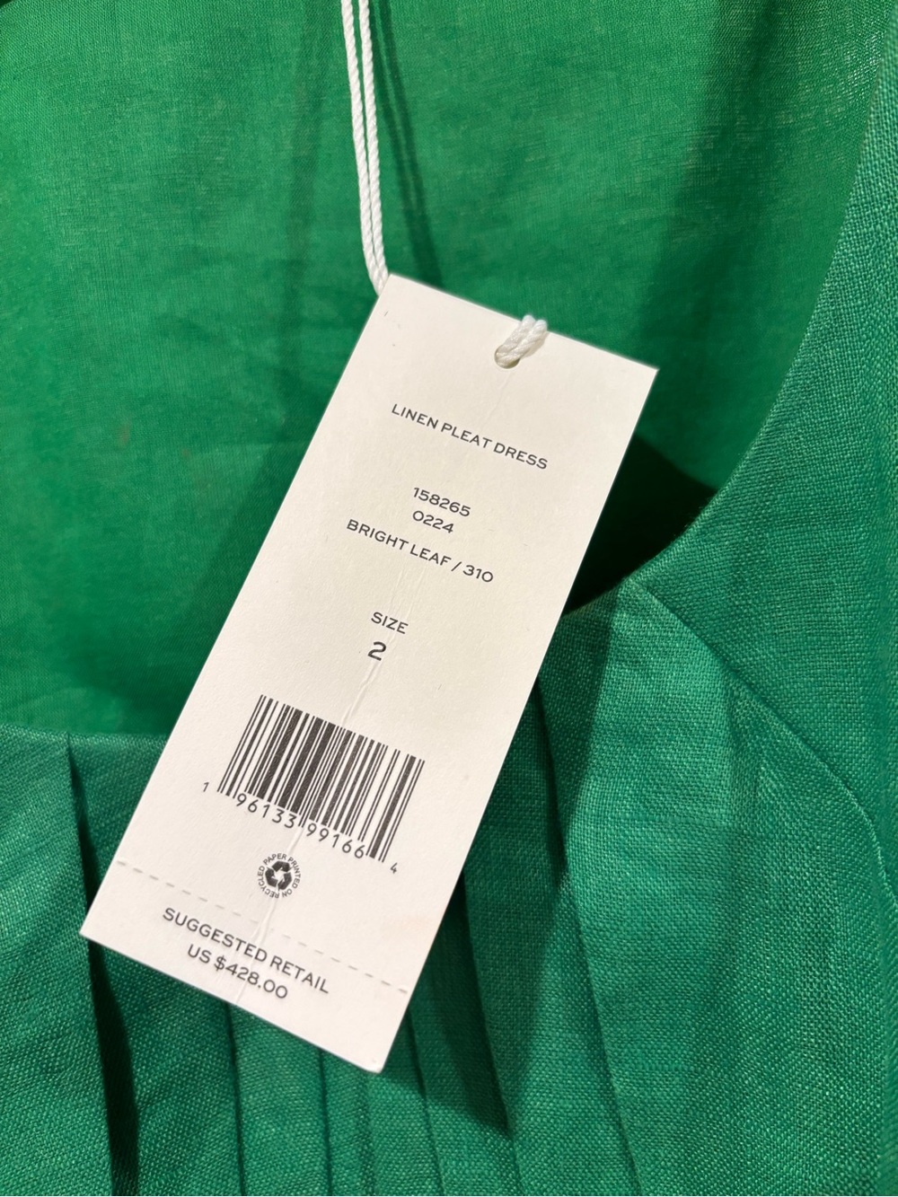 NEW WITH TAGS TORY BURCH Pleated Midi Dress in Linen - Picture 4 of 11
